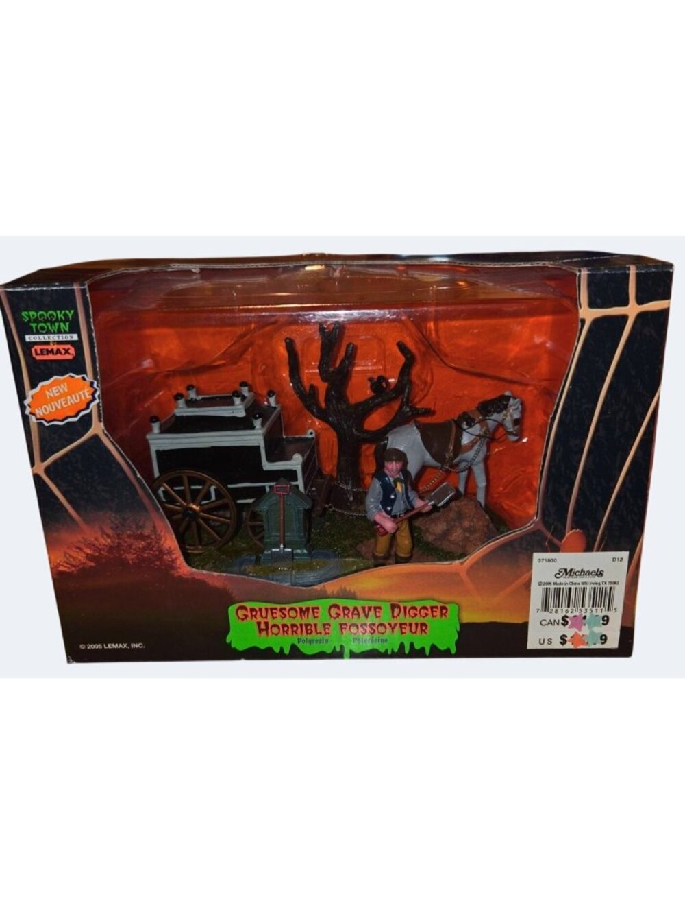 Lemax Spooky Town Gruesome Grave Digger Polyresin Figurine Scene 53511 NOS